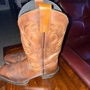 Laredo Cowboy Boots 2 Pair - Light Brown 9.0 EW and Dark Brown 8.5 EW Very Good